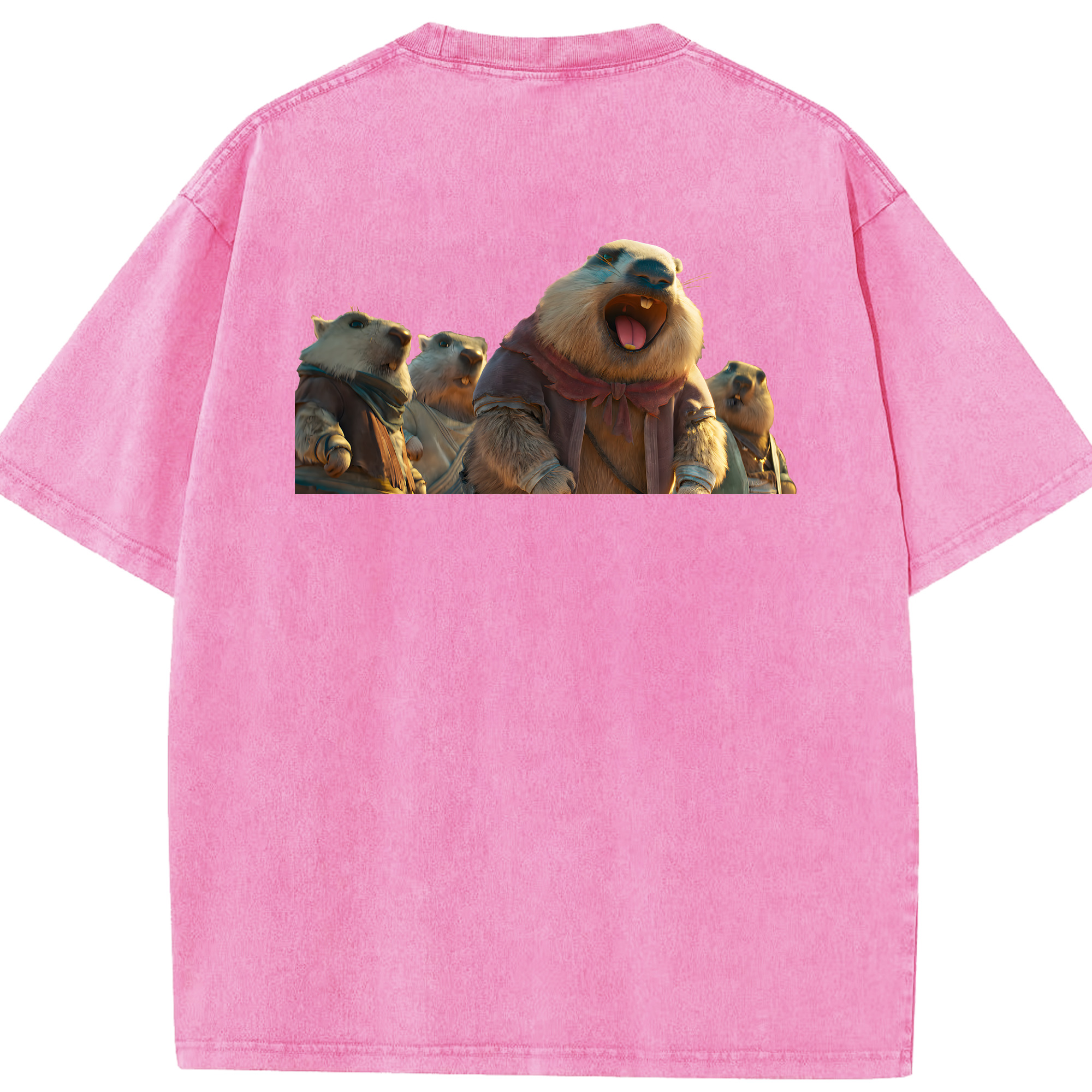 （画像用） Ne Zha 2 ナタ 魔童の大暴れ 綿100% ヴィンテージ風 半袖Tシャツ（背面プリント）